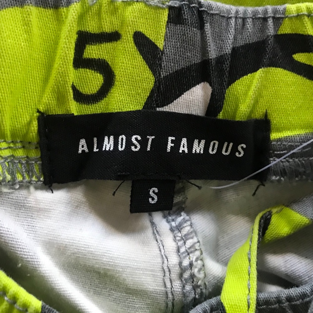 Almost Famous Neon Green Camo Drawstring Joggers - Picture 8 of 9